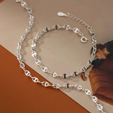 925 Sterling Silver Anklet Chain Bracelet Charms C-S4672