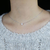 925 Sterling Silver CZ Paved Wedding Necklace