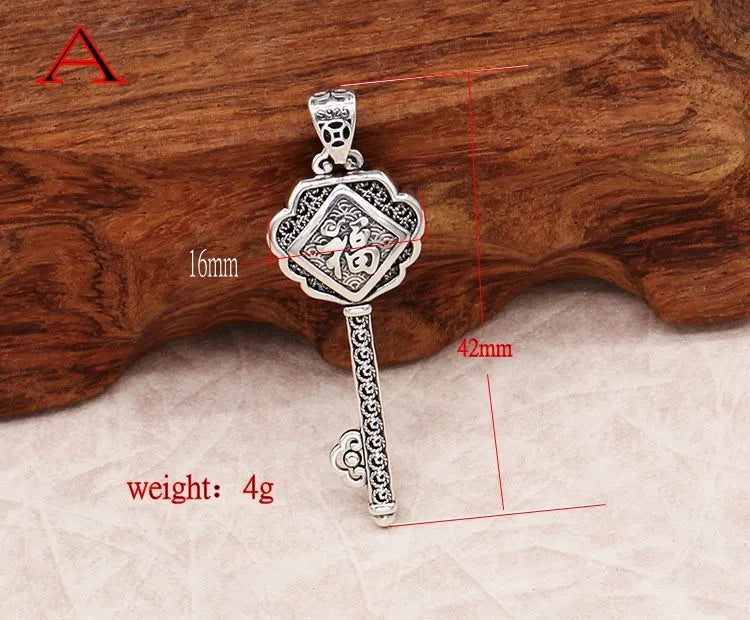 925 Sterling Silver Lucky Character Pendant Thai Silver Retro