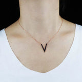 925 Silver Geometric Pendant Necklace with CZ Stones
