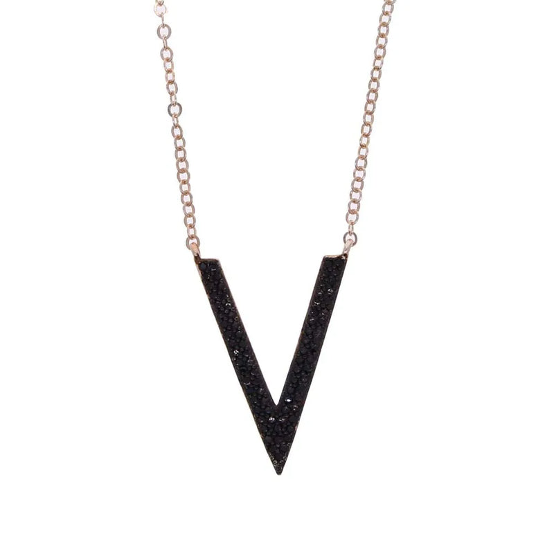 925 Silver Geometric Pendant Necklace with CZ Stones