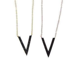 925 Silver Geometric Pendant Necklace with CZ Stones