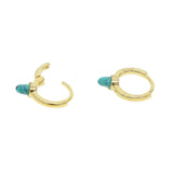 925 Silver Turquoise Opal Mini Spike Hoop Earring