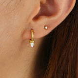 925 Silver Turquoise Opal Mini Spike Hoop Earring