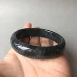 Natural Jade Bangle Hand-Carved Bracelet Women Princess Jewelry Gift