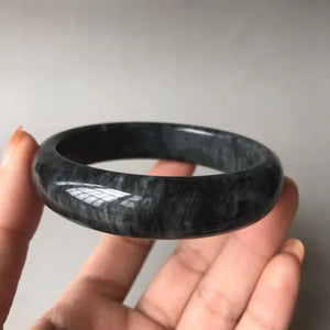 Natural Jade Bangle Hand-Carved Bracelet Women Princess Jewelry Gift
