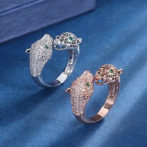 Bronze Plated Leopard Print Adjustable Ring