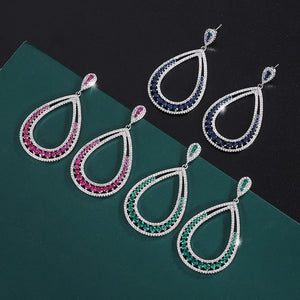 Colorful Treasure Gradient Large Earrings Full Diamond Luxur