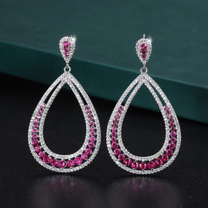 Colorful Treasure Gradient Large Earrings Full Diamond Luxur