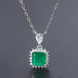 Colorful Treasure Set Emerald Pendant Collar Chain Necklace