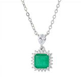 Colorful Treasure Set Emerald Pendant Collar Chain Necklace