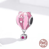 925 Sterling Silver Pink Animal Balloon Beads for Bangle Bracelet Charm