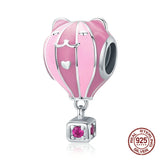 925 Sterling Silver Pink Animal Balloon Beads for Bangle Bracelet Charm