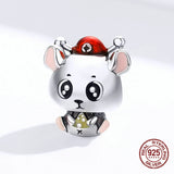 Baby Mouse Charm for Bangle Bracelet 925 Sterling Silver DIY Pendant