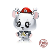 Baby Mouse Charm for Bangle Bracelet 925 Sterling Silver DIY Pendant