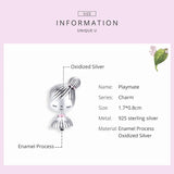 925 Sterling Silver Girl Playmate Charm Beads for Bracelet Necklace Jewelry