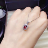 Garnet Gemstone Necklace for Women - Real 925 Silver