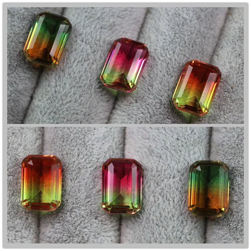 Watermelon Tourmaline Rectangle Beads for Jewelry Making