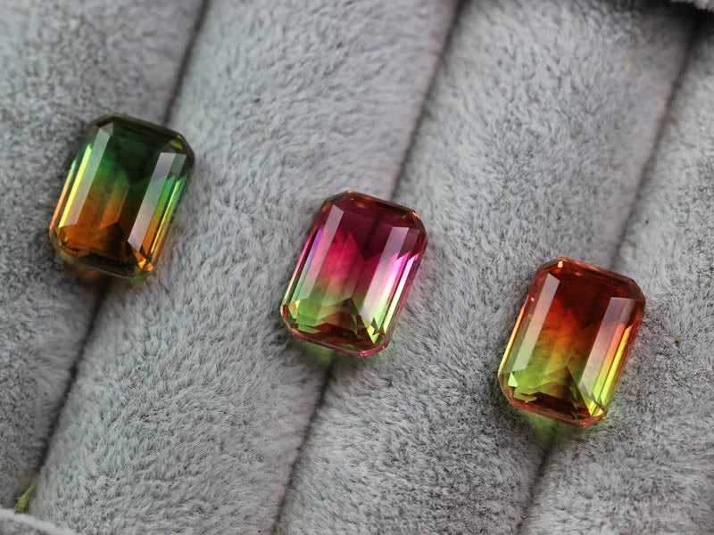 Watermelon Tourmaline Rectangle Beads for Jewelry Making