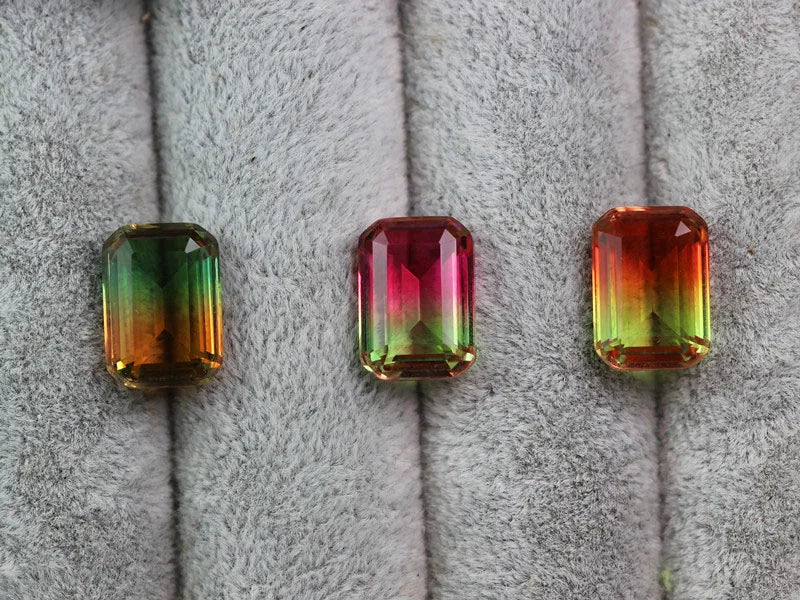 Watermelon Tourmaline Rectangle Beads for Jewelry Making