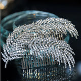 Red Leaf Bridal Hair Combs Crystal Rhinestone Wedding Hair Clips