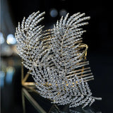 Red Leaf Bridal Hair Combs Crystal Rhinestone Wedding Hair Clips