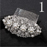Red Leaf Bridal Hair Combs Crystal Rhinestone Wedding Hair Clips