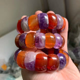 Red Agate & Amethyst Stone Beads Bracelet