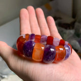 Red Agate & Amethyst Stone Beads Bracelet