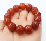 Red Agate Round 16mm Bracelet 7.5inch Beads Nature Xmas