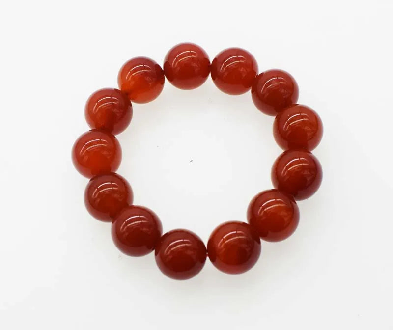 Red Agate Round 16mm Bracelet 7.5inch Beads Nature Xmas