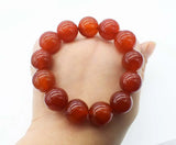 Red Agate Round 16mm Bracelet 7.5inch Beads Nature Xmas