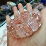 Red Crystal Quartz Stone Beads Bracelet DIY Jewelry for Woman