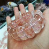 Red Crystal Quartz Stone Beads Bracelet DIY Jewelry for Woman