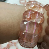 Red Crystal Quartz Stone Beads Bracelet DIY Jewelry for Woman