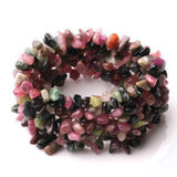Baroque Garnet Amethyst Tourmaline Quartz Crystal Bracelet 7.5in
