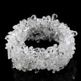 Baroque Garnet Amethyst Tourmaline Quartz Crystal Bracelet 7.5in