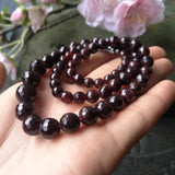 Red Garnet Faceted Round 5-10mm Necklace 18in Beads