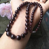 Red Garnet Faceted Round 5-10mm Necklace 18in Beads