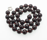 Red Garnet Round 14mm Necklace 18inch Nature Beads Amazing Xmas