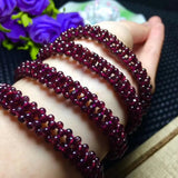 Red Garnet Round 3mm Bracelet 8-inch Beads Nature