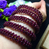 Red Garnet Round 3mm Bracelet 8-inch Beads Nature