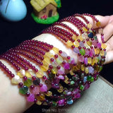 Red Garnet Round & Tourmaline Heart Multicolors Necklace Beads