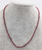 Red Garnet Round Faceted Necklace 3mm 16.5 Chocker Inch Bead