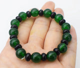 Red Green Yellow Jade Agate Bracelet 7.5 Inch
