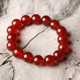 Red Jade Round 4-18mm Bracelet 7.5inch Beads Nature