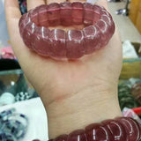 Red Strawberry Quartz Stone Beads Bracelet for Women