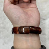 Red Tiger Eye Stone Bracelet Natural Gemstone Bangle Jewelry for Men and Women