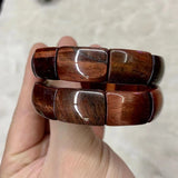 Red Tiger Eye Stone Bracelet Natural Gemstone Bangle Jewelry for Men and Women