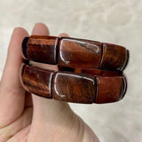 Red Tiger Eye Stone Bracelet Natural Gemstone Bangle Jewelry for Men and Women